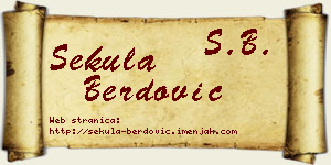 Sekula Berdović vizit kartica